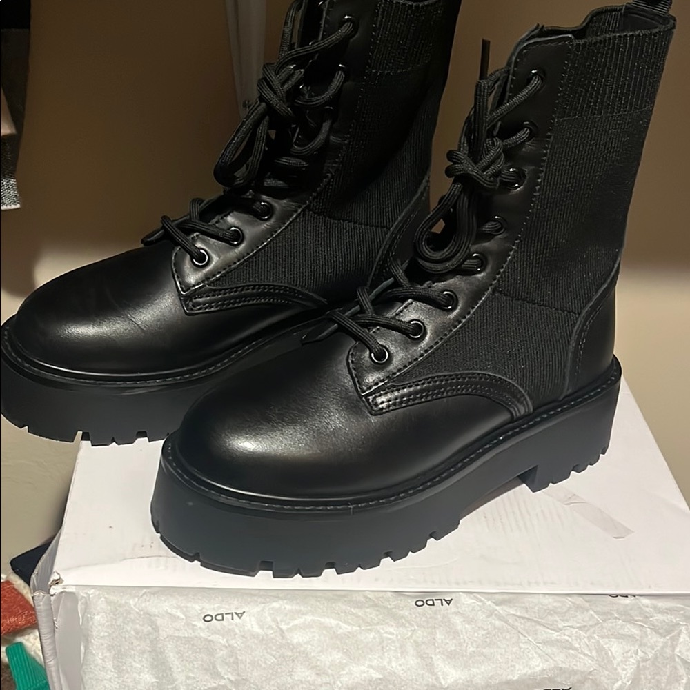 Aldo Women's Black Combat Boots